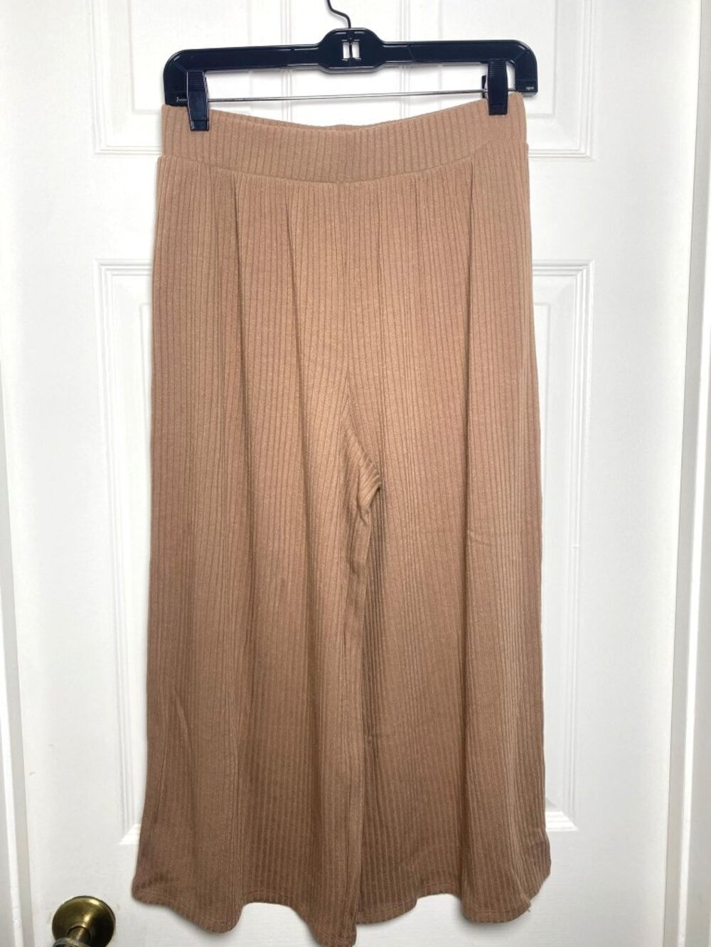 Forever 21 Ribbed Knit Culottes Tan Size Medium High Rise Preowned As Is  B7